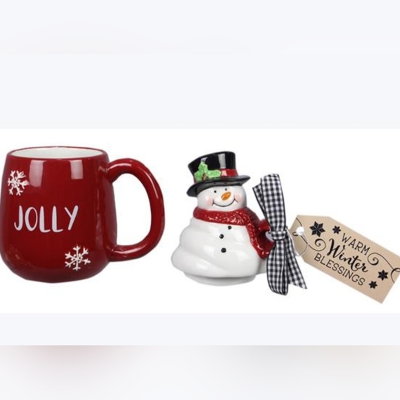 Set of two Snowman mugs with lids - Picture 3 of 5
